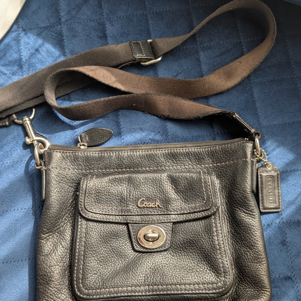 Coach Black Leather Crossbody Bag